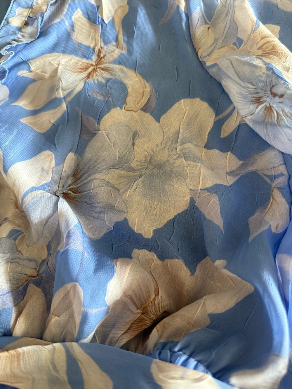 Joie Blue Floral Ruffle Wrap Style Dress Size Medium Boho Chic - Picture 11 of 13